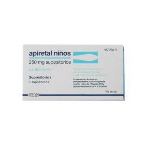 Apiretal niños 250 mg 5 supositorios