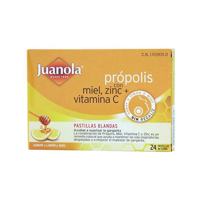 JUANOLA PROPOLIS MIEL-LIMON 24 PASTILLAS - Farmacia Ortopedia Mallol